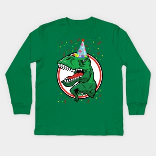 T-REX BIRTHDAY PARTY Kids Long Sleeve T-Shirt